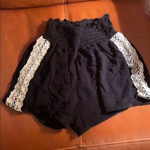 Black gauze shorts